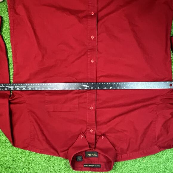 Vintage Rodeo Button Down XL Red Tiger Hill 90s Houston Rodeo Logo HLSR Button - Picture 4 of 6